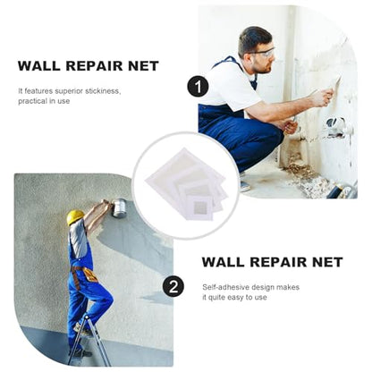 FOMIYES Self-Adhesive Wall Patches Fiberglass Mesh Repair Patch Kit for Wall Hole Fixing White 2" 4" 6" 8" 12pcs for Drywall