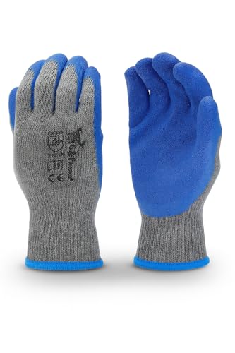 G & F Products Tools Work Gloves Garden Gloves - color: Ocean Blue, size: Medium (Pack of 12)