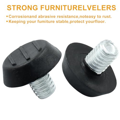8 Pcs Black M8 x 11mm Modern Furniture Lvelers, Levelling Feet for Patio & Indoor Use - size: M8 x 11mm