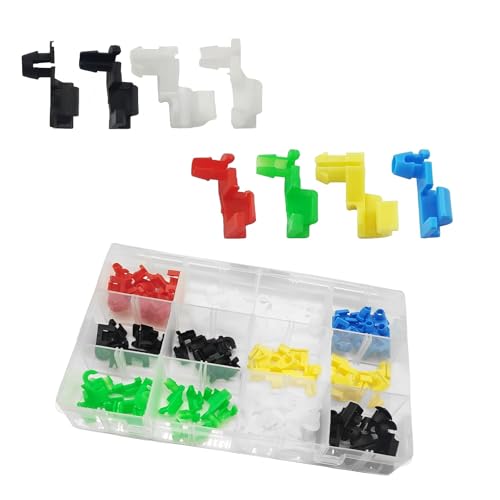 80 PCS Car Door Lock Rod Clips Assortment Kit, Tailgate Handle Rod Clip, Left and Right Door Handle Rods End Clip Retainer, Hood Latch Locking Push Clips Fit for Most Vehicles (Multicolored)