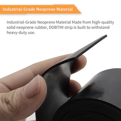 DOBTIM Neoprene Rubber Strips 1/16 (.062)" Thick X 2" Wide X 10'Long, Solid Rubber Rolls Use for Gaskets DIY Material, Supports, Leveling, Sealing, Bumpers, Abrasion, Flooring, Black - size: 2" X 10', style: .062" thick (No Adhesive）