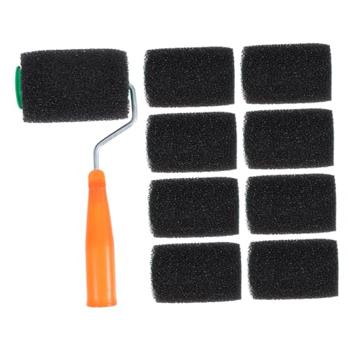 POPETPOP 1 Set Textured Paint Roller Brush Kit Wall Repair Tool with Rollers Holder for Smooth Finishes for Renters Landlords Ergonomic Design Durable Shed Resistant Paint Tools