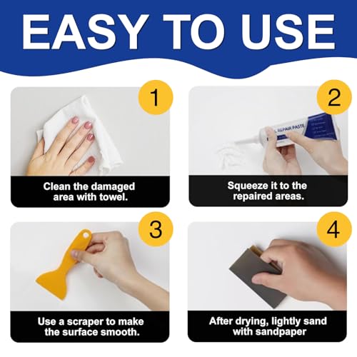 2Pcs Efficient Drywall Repair Kit with Scraper,Drywall Repair Kit,Wall Mending Agent, Used for Filling Cracks and Holes, Simple Wall Hole Filling, and Efficient Crack Repair.
