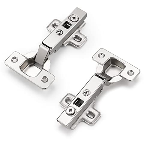 Probrico Clip On Full Overlay Frameless Furniture Cabinet Door Concealed Hinges, 1 Pair(2 Pieces)