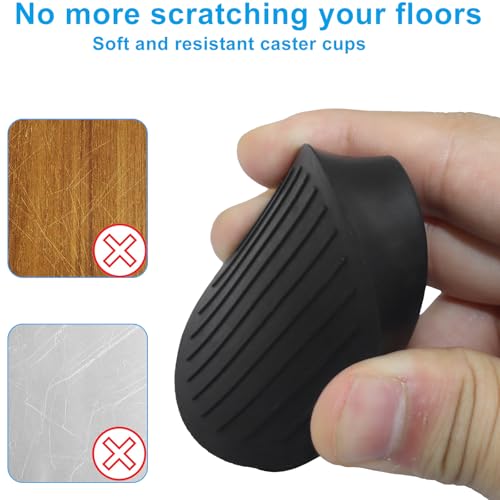 BokWin 2x2 Inch Round Rubber Furniture Pads (4 Pack) - Strong Grip Non Slip Cups, Secure Anti Slide Feet for Bed Couch Table Chair - Floor Protectors Stop Movement, Black - size: 2 x 2 inch