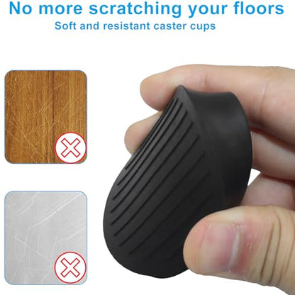 BokWin 2x2 Inch Round Rubber Furniture Pads (4 Pack) - Strong Grip Non Slip Cups, Secure Anti Slide Feet for Bed Couch Table Chair - Floor Protectors Stop Movement, Black - size: 2 x 2 inch