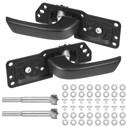 Interior Door Handle Repair Kit (Pair) ,Front/Rear Left/Right Passenger/Diver Side Fit for Chevy Silverado GMC Sierra 1500/2500 HD/ 3500 HD 2007-2014 Replaces 20833606 20871488 20833602 80374 - color: Black, size: Front Left & Right