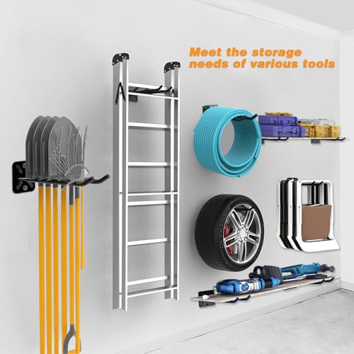 20 Pack Garage Storage Hooks Heavy Duty, Steel Bike Hook for Garage Organization, Utility Wall Mount Hooks with Anti-Slip Coating for Hanging Ladder, Ropes, Bike, Outdoor, Garden and Power Tool - size: 20pcs - Black