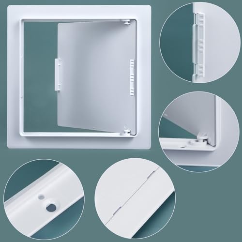 QWORK Access Panel for Drywall, 2 Pack 8 x 8 Inch ABS Plastic Access Door, Wall Hole Cover Plate for Plumbing & Electrical Cables