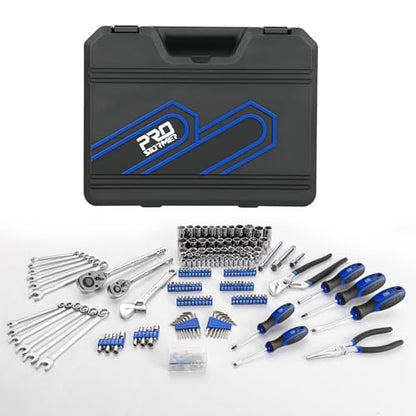 Prostormer Mechanics Tool Set with Drawer Box, 279-Piece SAE and Metric Mechanic Tool Kit with Wrenches & Sockets, General Tool Kit for Car, Motorcycle, Home Repair (Blue) - color: Blue