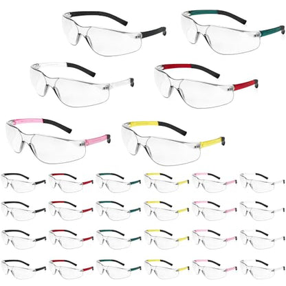 Salfboy Safety Glasses for Men Women ANSI Z87.1 Safety Glasses Bulk Protective Eyewear Scratch-Resistant - color: 118-30pcs-leg Colorful