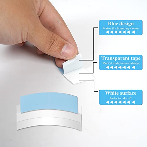 Eumos 40pcs Double Sided Wig Tape Waterproof Lace Front Tape for Wigs Adhesive Tape Strong Hold Clear Wig Tape for Lace Wigs Toupee Hairpiece - color: Blue40 piece