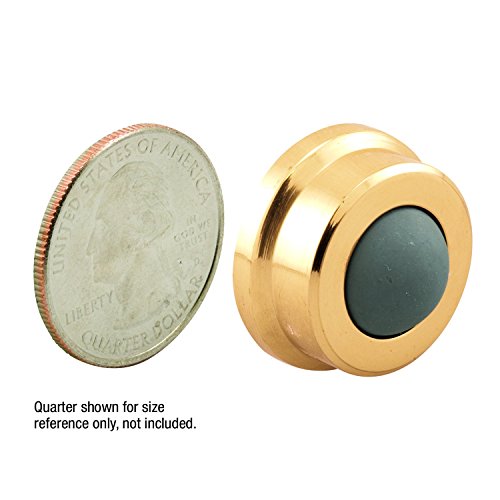 Prime-Line J 4570 1 In., Cast Brass, Bright Brass, Wall Stop with Convex Bumper (Single Pack) - color: Brass