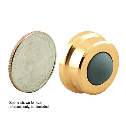 Prime-Line J 4570 1 In., Cast Brass, Bright Brass, Wall Stop with Convex Bumper (Single Pack) - color: Brass