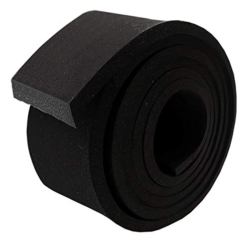 Neoprene Foam Strip Roll by Dualplex, 2" Wide x 10' Long x 1/4" Thick, Weather Seal High Density Stripping Non Adhesive – Weather Strip Roll Insulation Foam Strips - 10 Feet Long - size: 2" Wide x 10' Long x 1/4" Thick