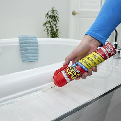 Flex Caulk, Silicone, Waterproof & Weatherproof Sealant, Strong, Indoor, Outdoor, Bath, Kitchen, Shower, Sink, Window, Baseboards, Door, RV, Roof, Wood, Glass, Tile, Marine, Clear, 6.5 oz, 1-Pack - style: Silicone, Clear, 6.5 oz, 1-Pack