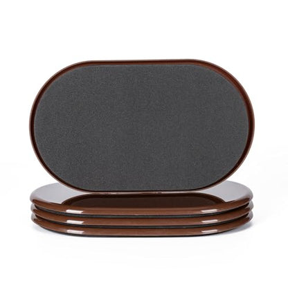 Furniture Sliders, Furniture Sliders Pads for Hardwood Floors, Chair Legs Floors Protectors, Reusable Round Glides Glider, Heavy Duty Furniture Movers Sliders (4 Pcs, 5 3/4inch x 9 1/2inch,Coffee) - size: 9 1/2" Oval-4 Pack Coffee