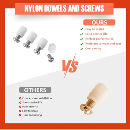 102267 105163 Plastic Sleeve and Screw Compatible with IKEA Furniture Hardware Part # 105163#102267 (Pack of 8)