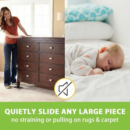 20 Pack Furniture Sliders for Carpet Hardwood Tile Heavy Moving, 3.5 Inch Movers Pads Protectors Large Gliders for Sofa Couch Bed Cabinet (Beige, 3.5) - size: 3.5