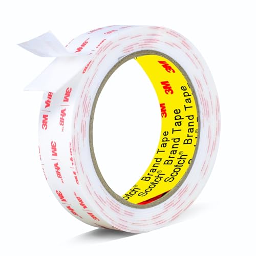 3M Double Sided Tape Heavy Duty 1in X 9.85ft, Heavy Duty Removable Mounting Tape for Wall, White Sticky Foam Tape, Picture Hanging Strips & Poster Hanger, Waterproof Adhesive Strips, Carpet Tape - size: 1in X 9.85ft