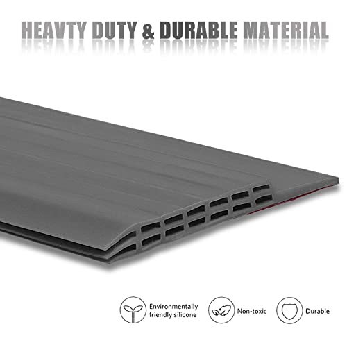 [New Upgrade] Huge Gap Door Draft Stopper, 3.4" W Widened Door Sweep Seal Gap Up to 1.8" for Interior & Exterior Doors - Keeping Draft, Noise, Dust and Unwanted Animals Out,3.4" W x 39" L,Grey - size: Grey