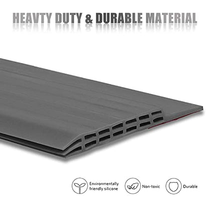 [New Upgrade] Huge Gap Door Draft Stopper, 3.4" W Widened Door Sweep Seal Gap Up to 1.8" for Interior & Exterior Doors - Keeping Draft, Noise, Dust and Unwanted Animals Out,3.4" W x 39" L,Grey - size: Grey