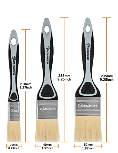 ROLLINGDOG Paint Brush Set - Soft Paint Brush for Walls,Smooth Surfaces,Furniture,DIY Detail Painting (3 PC Pack, 20mm, 40mm, 50mm) - color: Soft Paint Brush Set 20mm 40mm 50mm