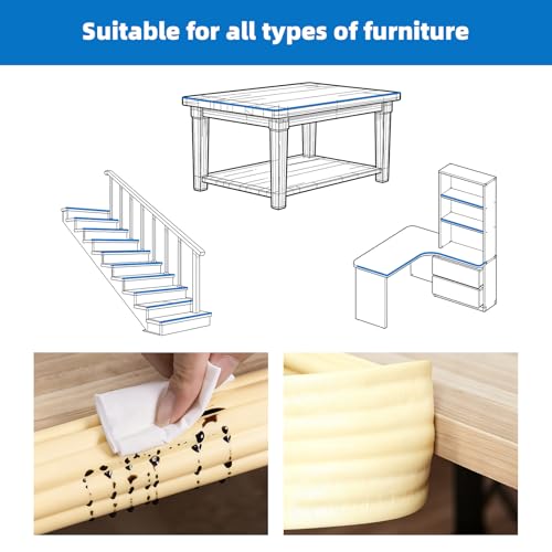 2 Pack Bunk Ded Ladder Pads, Self Adhesive Double Layer Ladder Tread Mats with Strong Adhesive Backing, Soft Corner Protectors are Suitable for Bunk Bed Stairs and Furniture Chair Edges