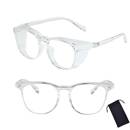 Safety Glasses for Men Women, Anti Fog Safety Goggles Comfortable Blue Light Blocking UV Protective Adult Nurse - color: Clear 1pack
