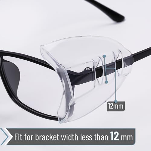 UNCO- Safety Side Shields for Glasses, 2/4/6/10/12/16/20/24/30/32 pcs, Safety Glasses Side Shields for Eyeglasses - style: 12 Pcs