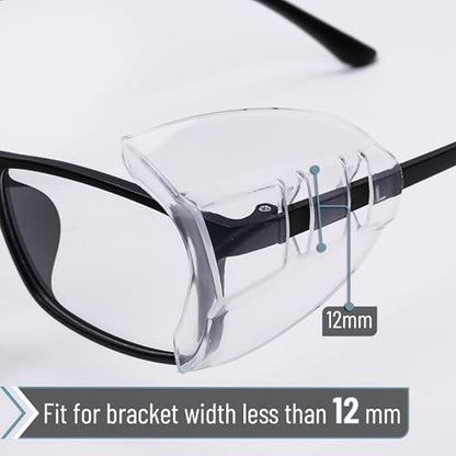UNCO- Safety Side Shields for Glasses, 2/4/6/10/12/16/20/24/30/32 pcs, Safety Glasses Side Shields for Eyeglasses - style: 12 Pcs