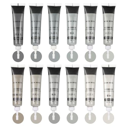 HARFINGTON 12 Colors Wood Filler Scratch Repair Kit Touch Up Filler Wood Paint for Repairing Scratches Cracks Holes on Wooden Floors Cabinet, Table, Gray Series - color: Gray Series