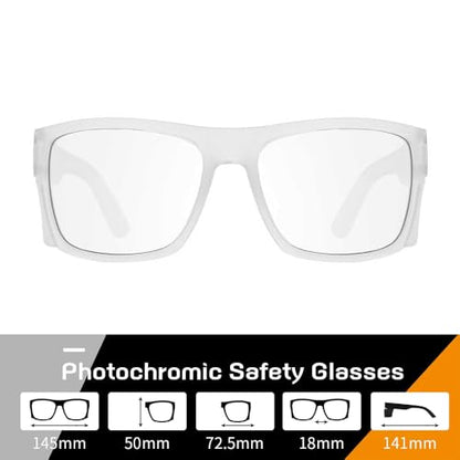 TransitionSafetyGlaseswith ANSI Z87+ImpactApproved Wraparound&Anti Bluelight UV400 - color: Matte Clear