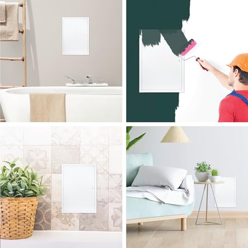 16" x 24" White Metal Access Panel, Service Shaft Door, Plumbing, Electricity Heating Alarm Wall for Drywall, Bathroom Services Hole Cover, Wall Covering - size: 16" x 24"