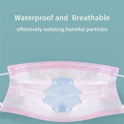 50 Pack Pink Disposable Face Mask for Adults, Solid Pink Breathable 3-Ply Earloop Full Face Protection for Women & Teen Girls