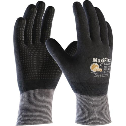 ATG 34-846T/L Maxiflex Endurance, 15G Nylon, Full Nitrile W/Micro Dot Palm, Tagged Gray L - size: Large