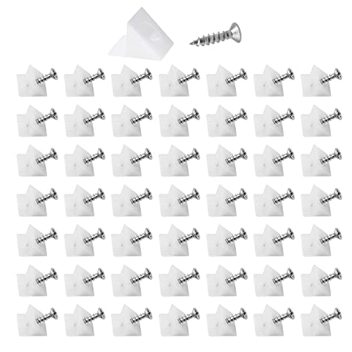 Bonsicoky 50 Pcs Repair Mending Wedges Fixing Sagging Drawer, Plastic Angle Code Drawer Fastener with Screws