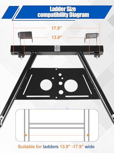 Ladder Stabilizer, Extended Ladder Stabilizer for Roof Gutters, Wall Gutter Ladder Standoff, Adjustable Length 17-29", Aluminium Ladder Accessory, Withstand 300 LBS Weight Rating, Folding