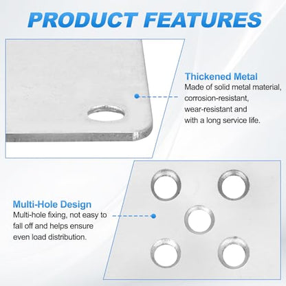 uxcell 5Pcs Furniture Leg Flat Mounting Plates, 80mm/3.1inch Flat T-Plate Connector Attachment Bracket Base with Screws for Chair Sofa Cabinet Repair - size: 80mm
