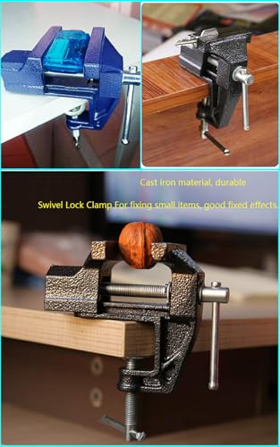 MYTEC Mini Table Clamp, 2.0" blue, Small Bench Vice, Upgraded cast steel manufacturing Jewelers Hobby Clamps Craft Repair Tool Portable Work Bench Vise - style: Mini 2.0" blue