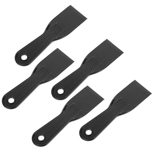 5 PCS Plastic Putty Knife Plastic Putty Filler Knife Tool Set 2 Inch Putties Knives Black Filling Knives Scrapers for Repairing Walls, Removing Wallpaper, Spackling Patching