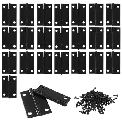 Murtenze 24 Pack 1.5 Inch Door Hinges, Black Butt Hinges with Mounting Screws - color: Black, size: 1.5 Inch - 24 PCS