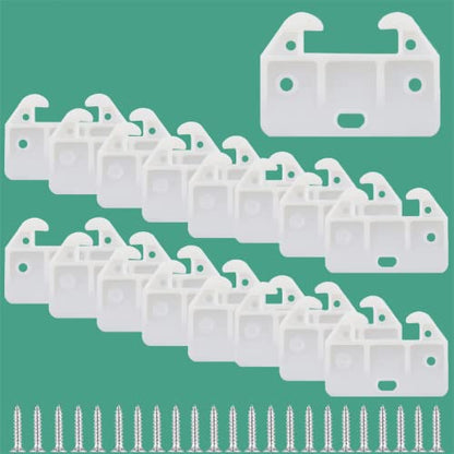 Litoexpe 20 Pieces Plastic Drawer Guides Drawer Track Parts with Screws, Drawer Replacement Guides Brackets for Furniture, Hutches, Dressers, Wardrobe - size: 58×41×29mm - 20 Pcs