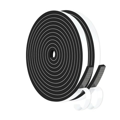 Weather Stripping,1/2" Wide x 1/4" Thick x 26Ft,Weather Stripping Door Seal,High Density CR Foam Tape for Door, Front Door Frame, Windows,Sliding Door (Black, 1/2 in x 1/4 in x 26Ft) - size: 1/2 In x 1/4 In x 26Ft