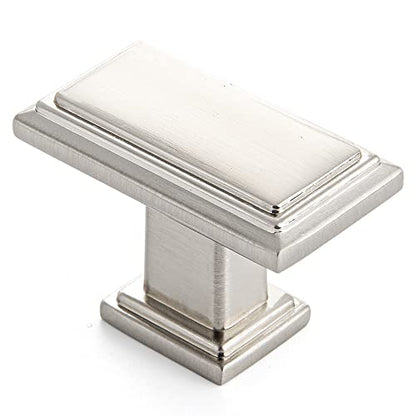 Ravinte Cabinet Knobs Rectangular Kitchen Drawer Knobs for Cabinets and Dresser (Brushed Nickel, 1 Pack) - color: Brushed Nickel