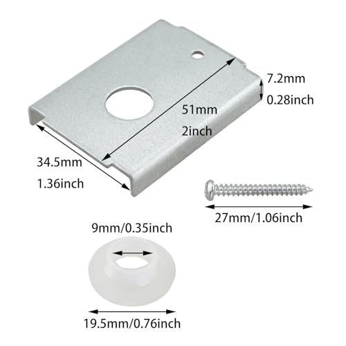 4PCS Double Folding Door Repair Bracket with Screws and Plastic Washer Kit Hardware Fitting Suitable for 1-3/8 Inch Gate Supports 7/16 Inch Hinge