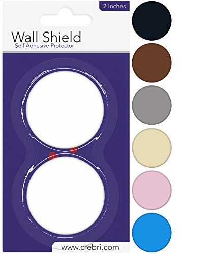 Door Stopper Wall Protector - Round Door Knob Wall Shield White Self Adhesive - Prevents Holes (2 inches, White) - color: White, size: 2 inches