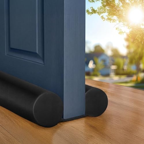 Twin Draft Guard Extreme, Door and Window Draft Stopper, Bottom-of-Door Soundproofing, Trademarked & Patented Original Under-Door Dust, Wind, Noise Draft Stopper, 36" Single (Black, Single) - color: Black