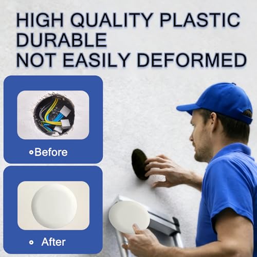 2 Pcs CP3540 Ceiling Cover Plate, Round Electrical Box Cover for 3.5-4 Inch Holes, Wall Smog Detector Light Fan Fixture Hole Concealer - color: 2Pcs CP3540