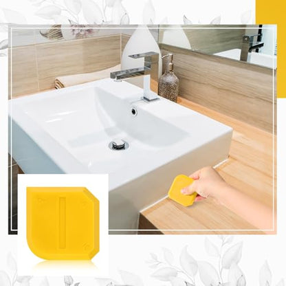 Outus 4 Pieces Silicone Caulking Tool Set Sealant Finishing Grout Scraper Caulking Removal Tool for Kitchen Bathroom Floor Sink Joint Sealant Sealing Home House Renovation, Reuse and Replace(Yellow) - color: Yellow
